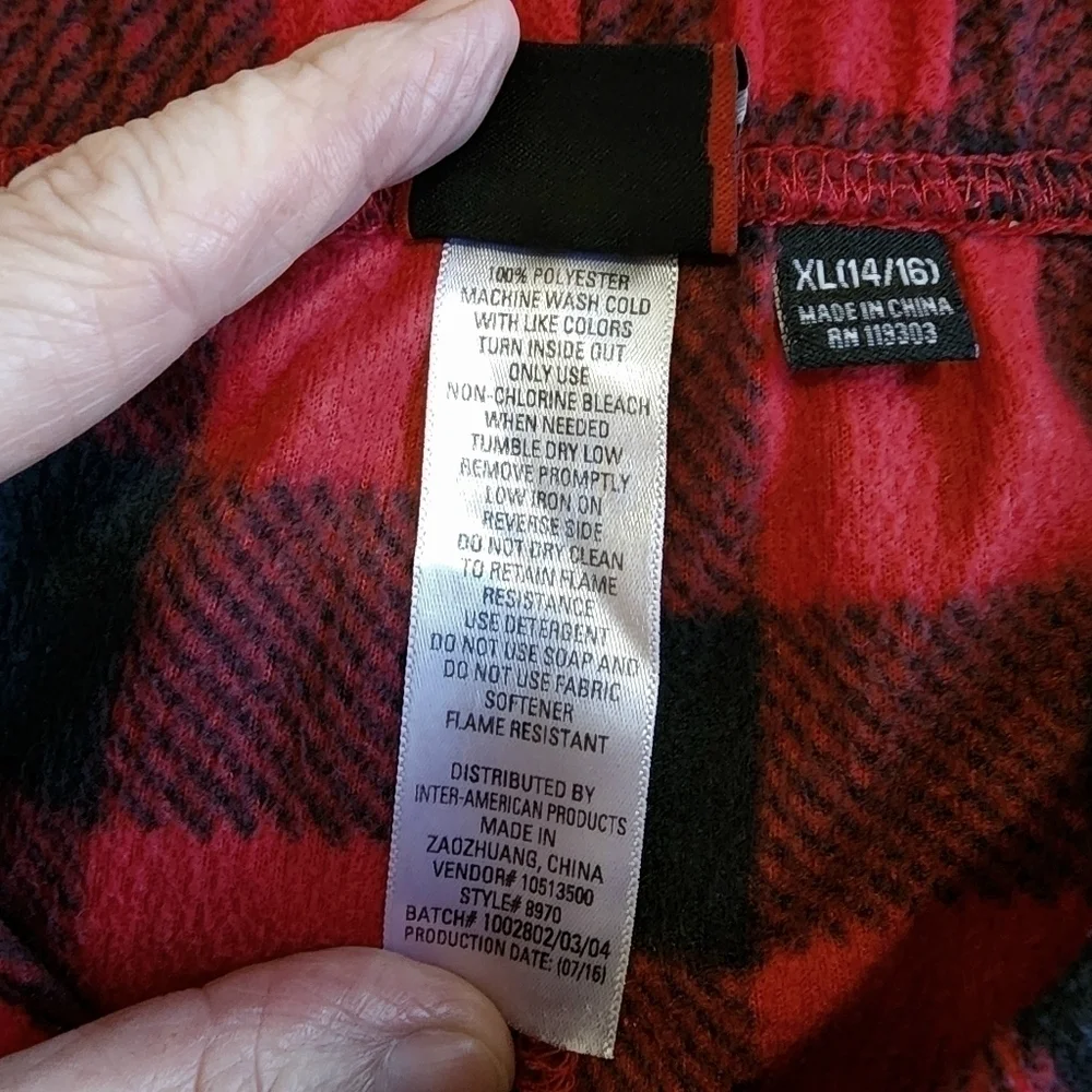 Fission Pajama Plaid Flannel Pants - XL (14/16)